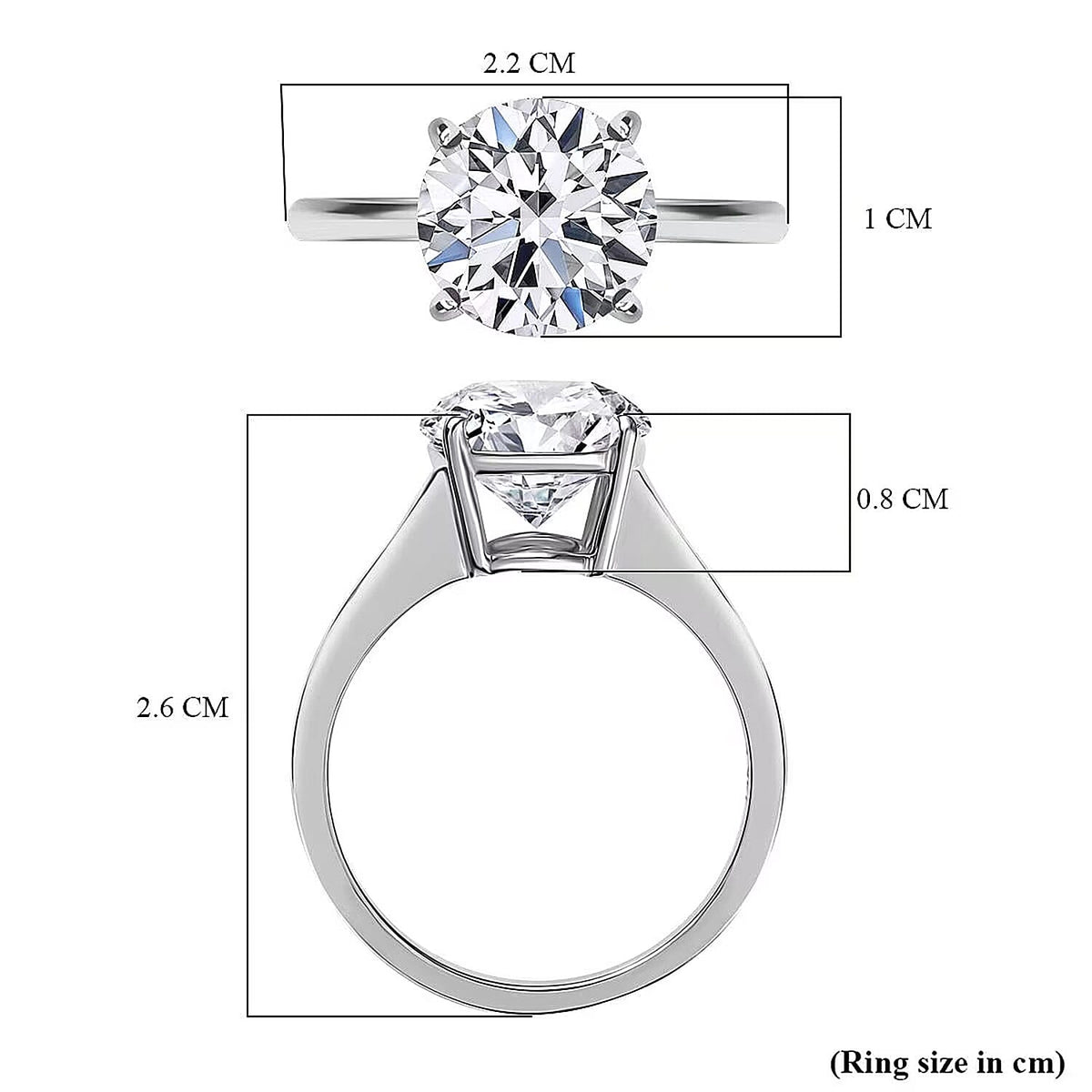 LUXURIANT 3 Ct. Lab Grown Diamond Solitaire Ring in 14K White Gold EF, VS 8178951 6
