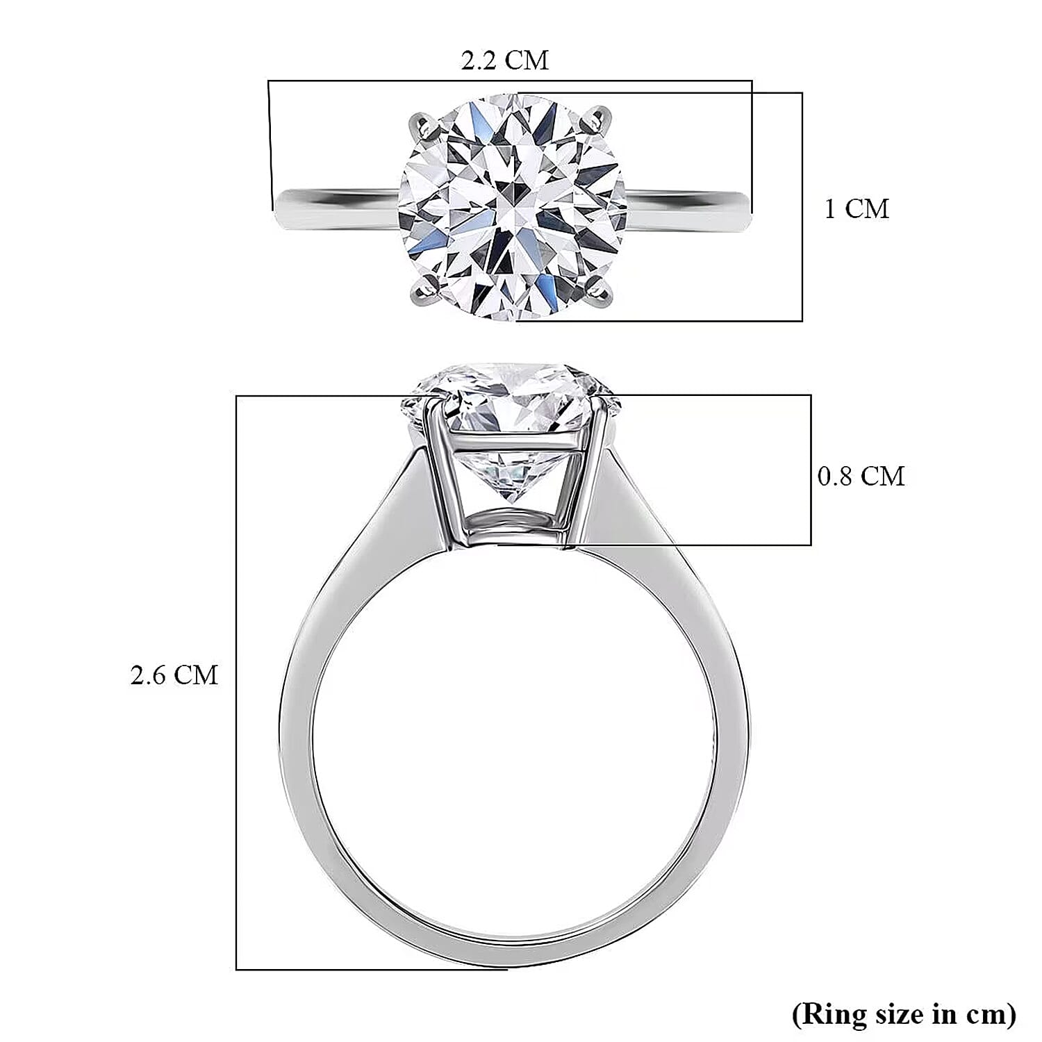 LUXURIANT 3 Ct. Lab Grown Diamond Solitaire Ring in 14K White Gold EF, VS 8178951 6