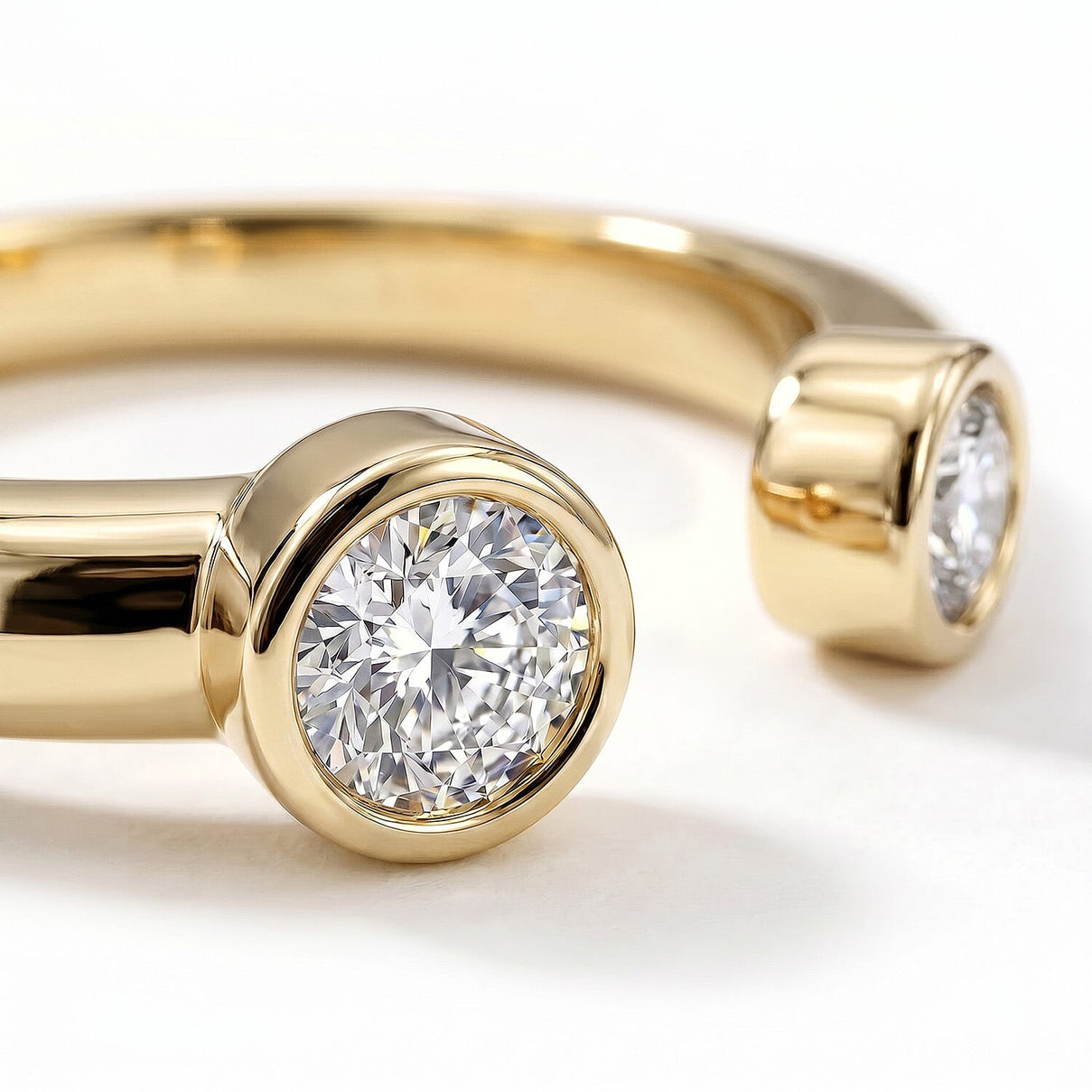 LUXURIANT Lab Grown Diamond Open Thumb Ring in 18K Vermeil Yellow Gold Over Sterling Silver (SI-GH) 8181045 4