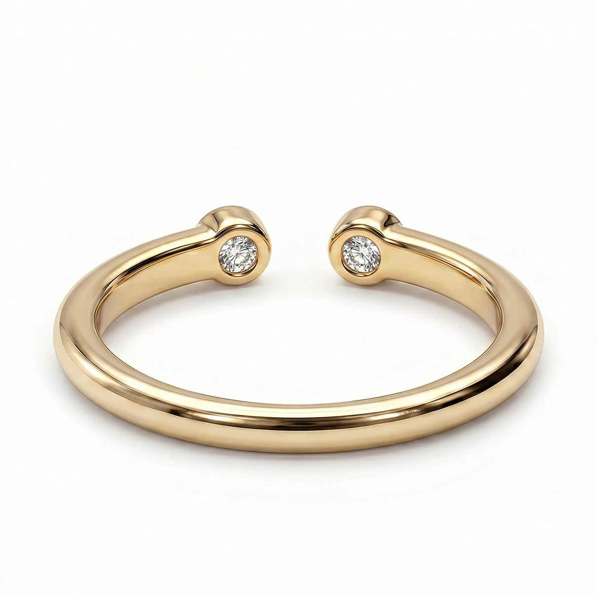 LUXURIANT Lab Grown Diamond Open Thumb Ring in 18K Vermeil Yellow Gold Over Sterling Silver (SI-GH) 8181045 7