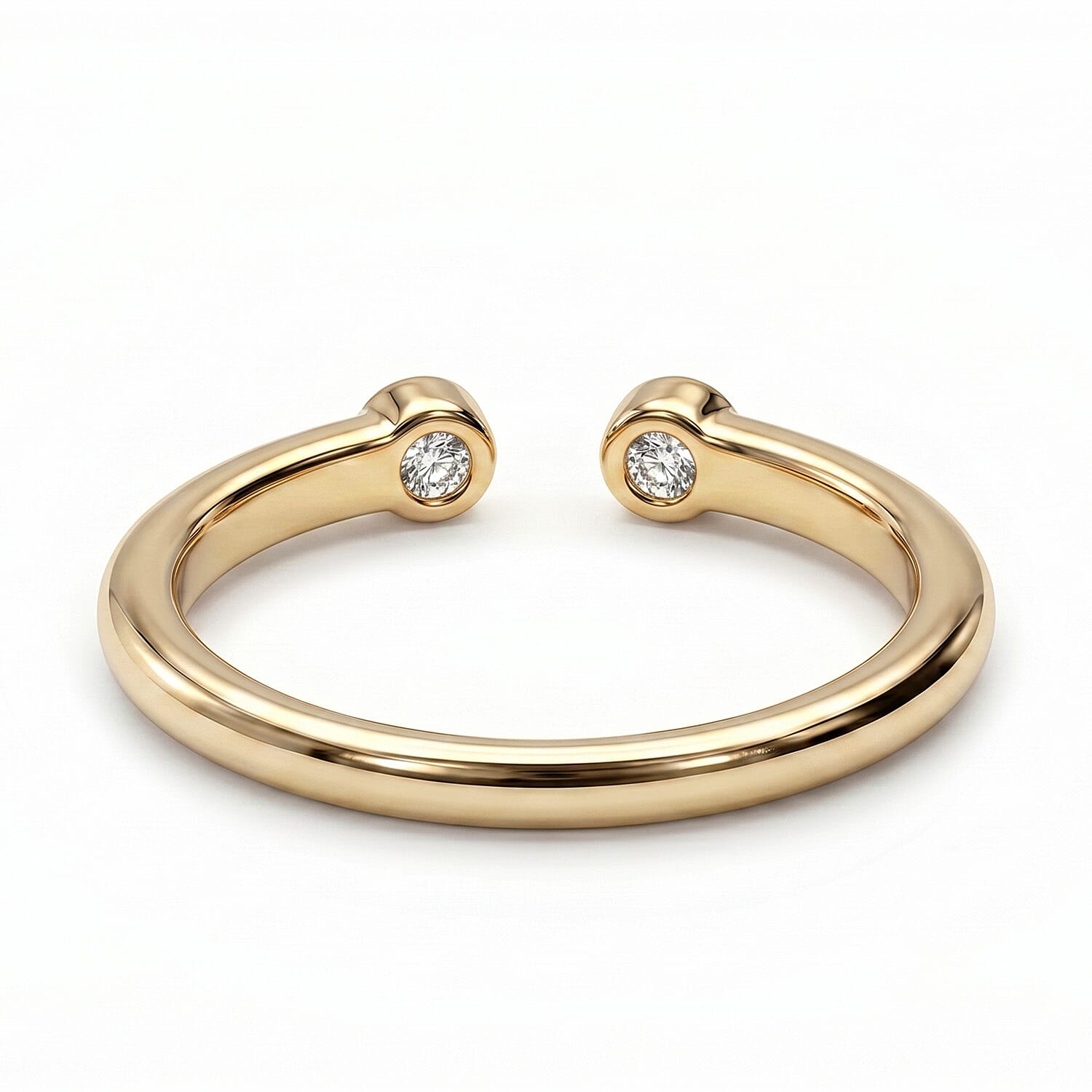LUXURIANT Lab Grown Diamond Open Thumb Ring in 18K Vermeil Yellow Gold Over Sterling Silver (SI-GH) 8181045 7