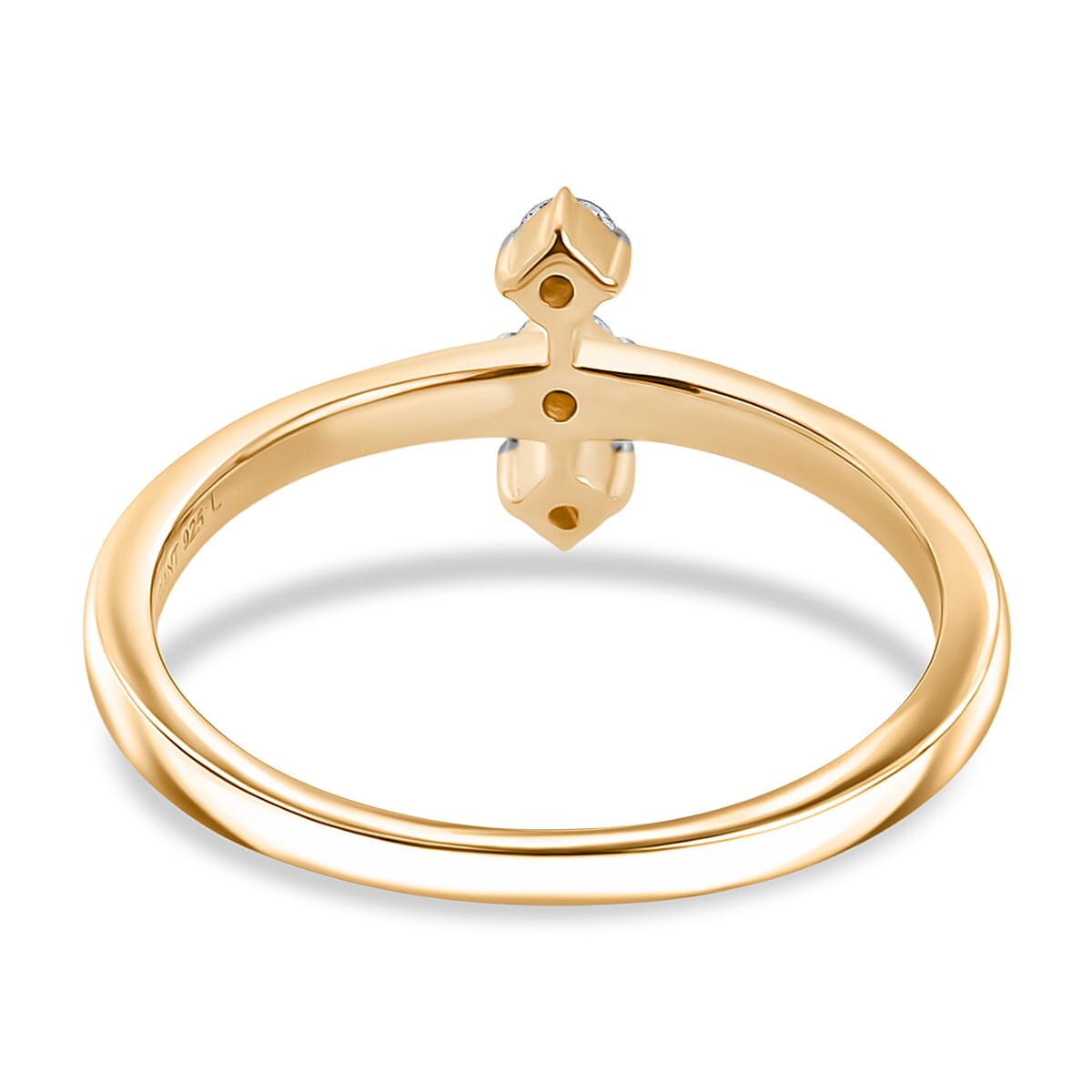 LUXURIANT Lab Grown Diamond 3-Stone Ring in 18K Vermeil Yellow Gold Over Sterling Silver (SI-GH) 8182360 5