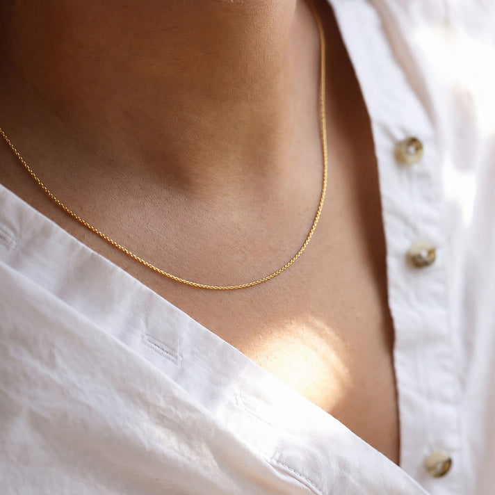 Italian Made - 0.85MM Snake Chain with Spring Ring Clasp in Yellow Gold Plated Sterling Silver 18 Inch 8183878 2