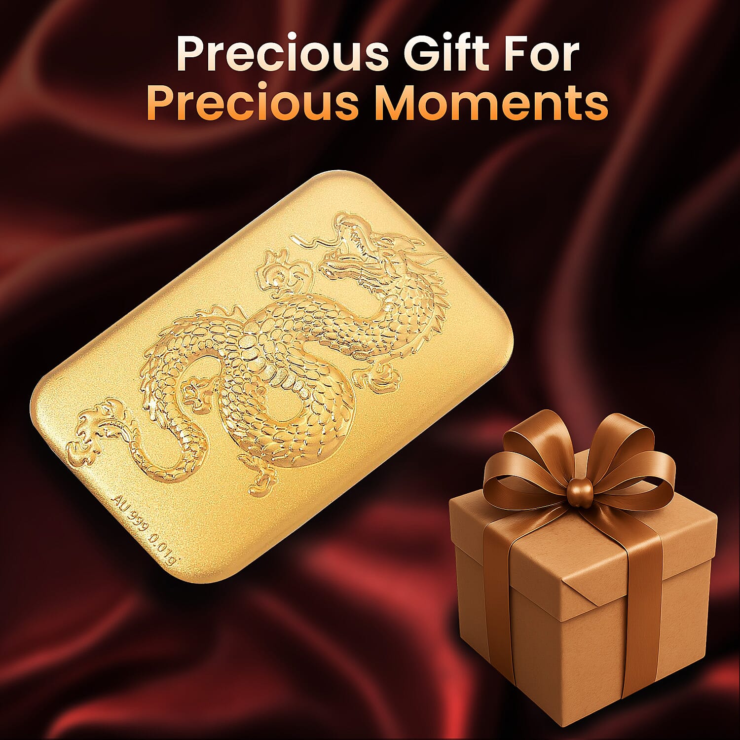 24K Yellow Gold Single Dragon Embossed Collectable 8185339 5