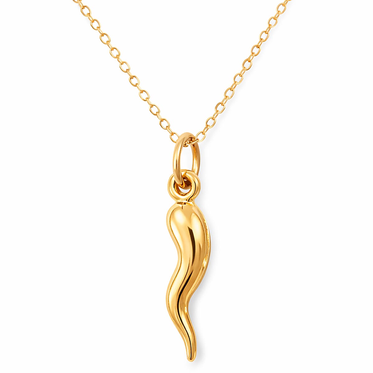Maestro Collection 9K Yellow Gold Chilly Charm Necklace (Size - 20) with Spring Ring Clasp 8189631 0