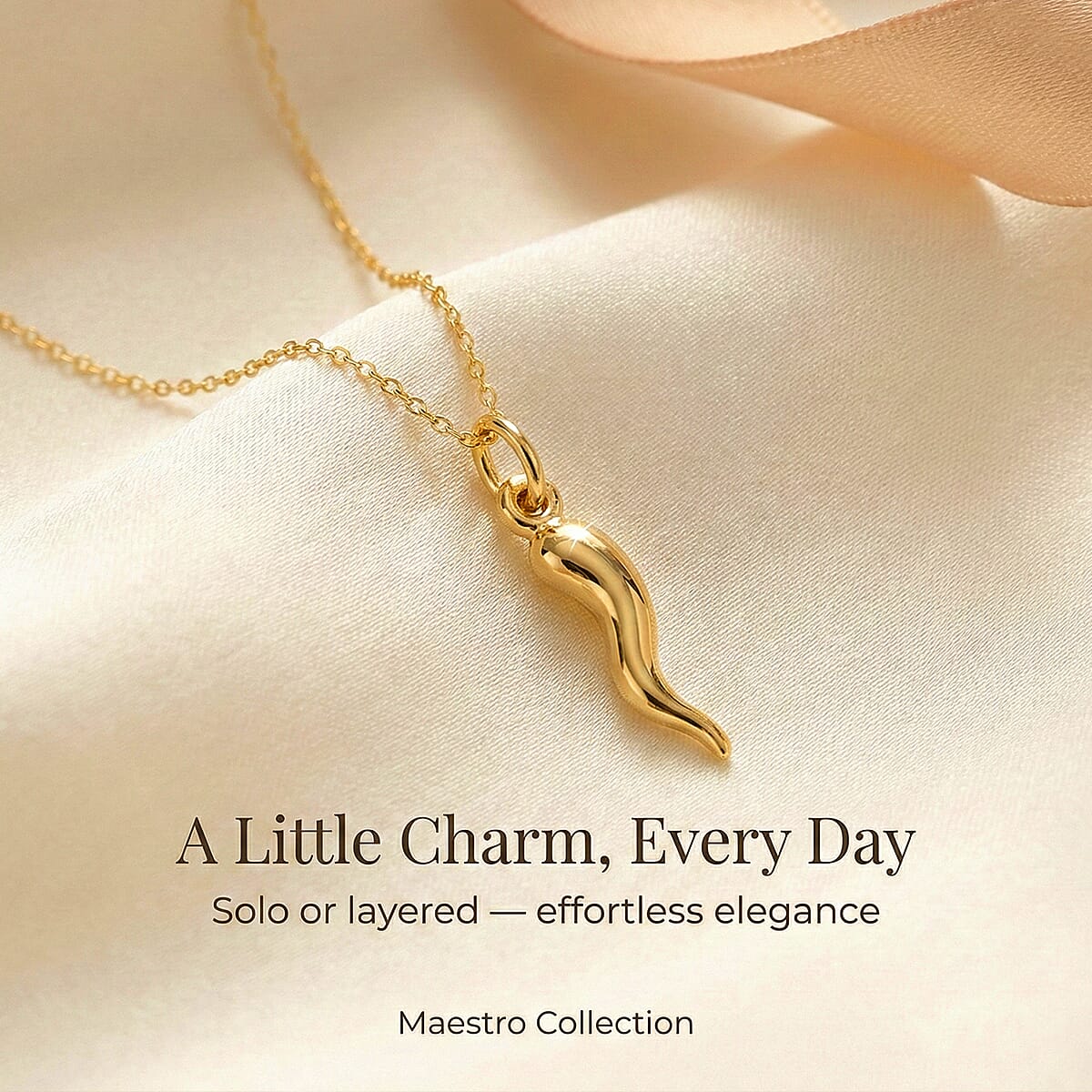 Maestro Collection 9K Yellow Gold Chilly Charm Necklace (Size - 20) with Spring Ring Clasp 8189631 4