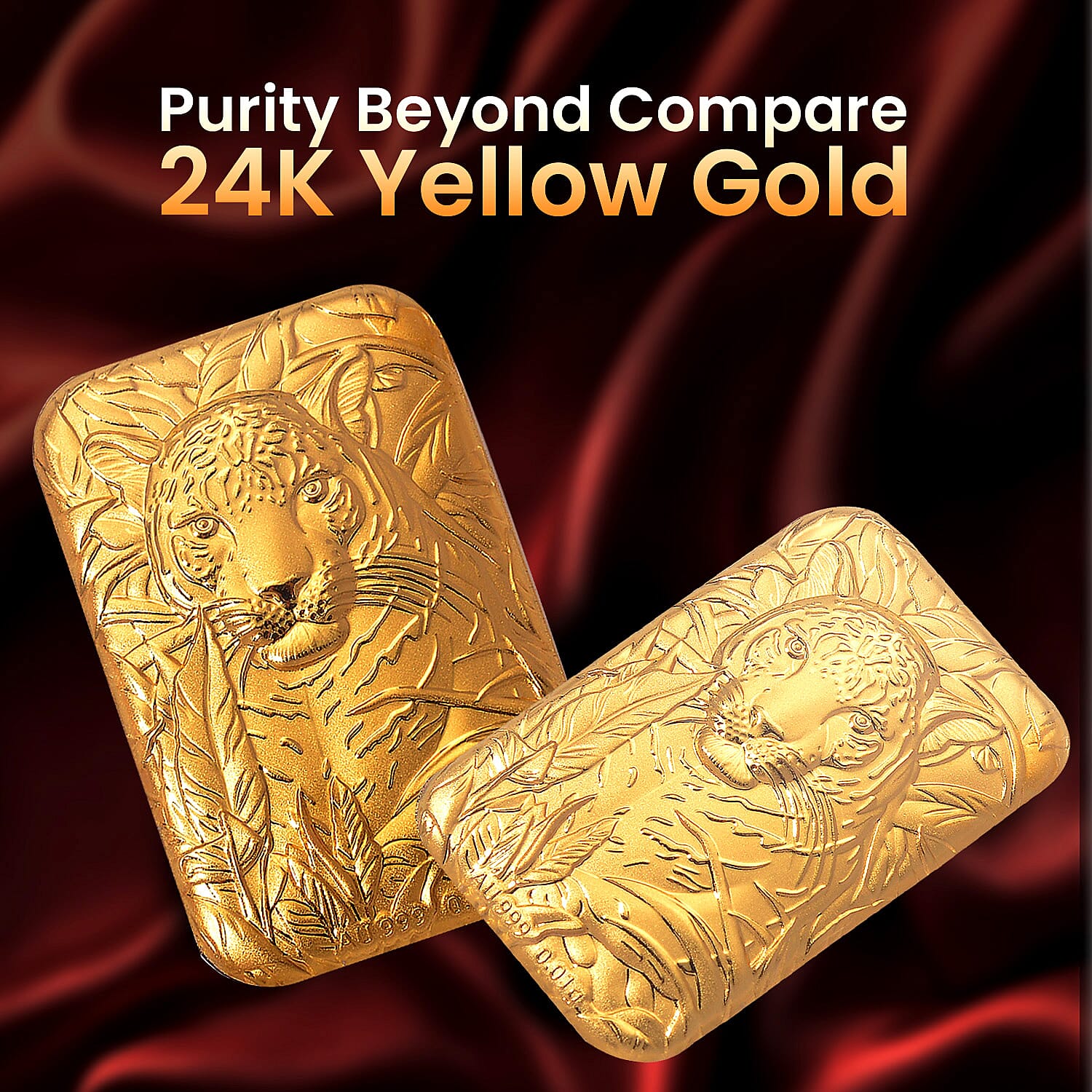 24K Yellow Gold (99.9% Purity) Leopard Embossed Collectable 8196987 3