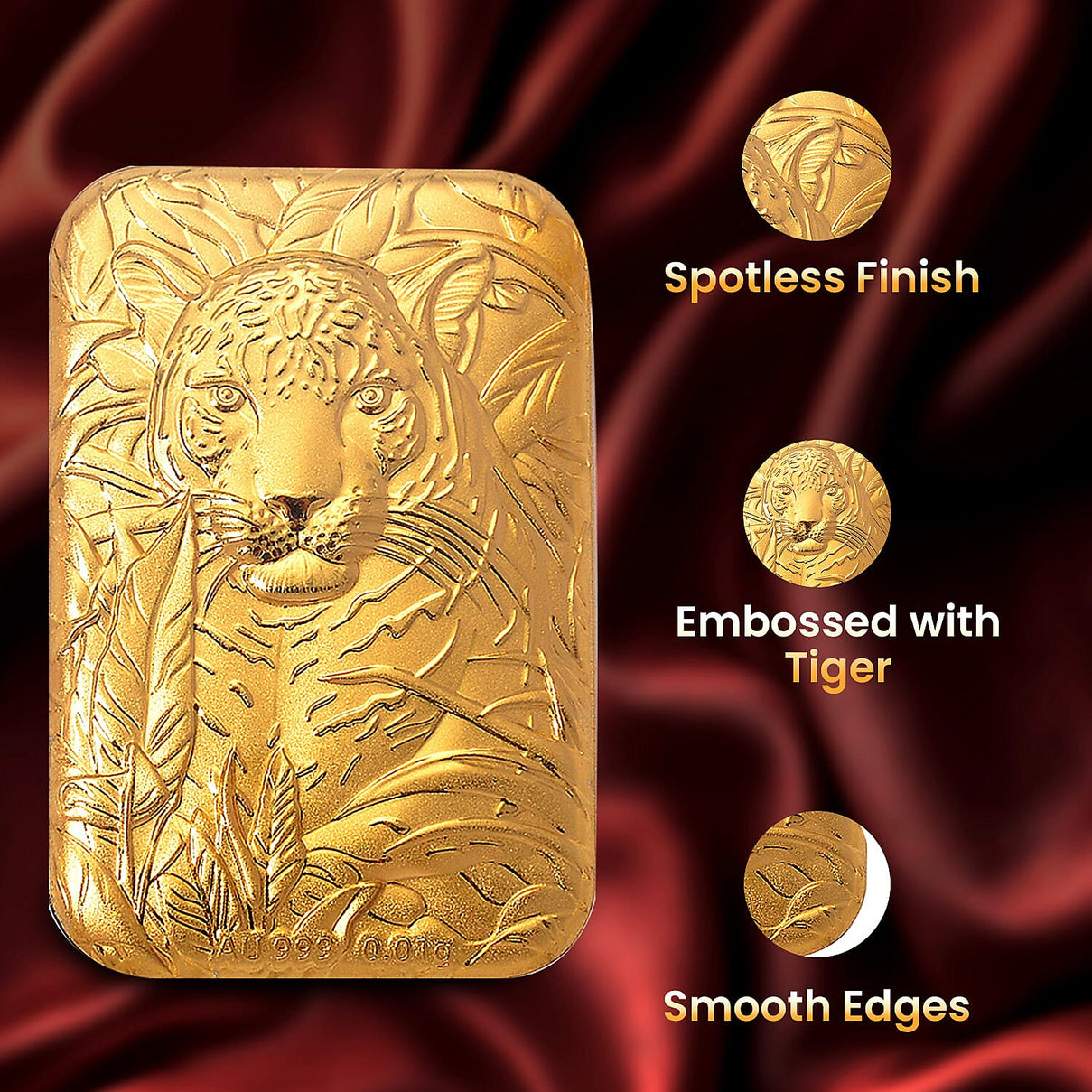 24K Yellow Gold (99.9% Purity) Leopard Embossed Collectable 8196987 5