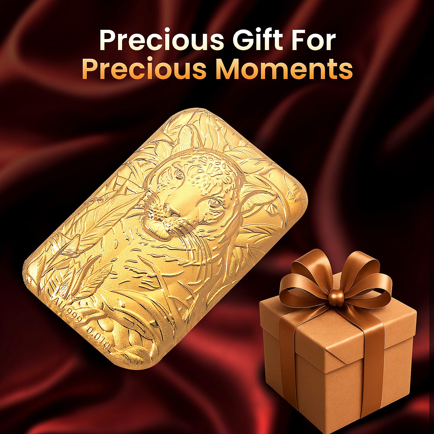 24K Yellow Gold (99.9% Purity) Leopard Embossed Collectable 8196987 6