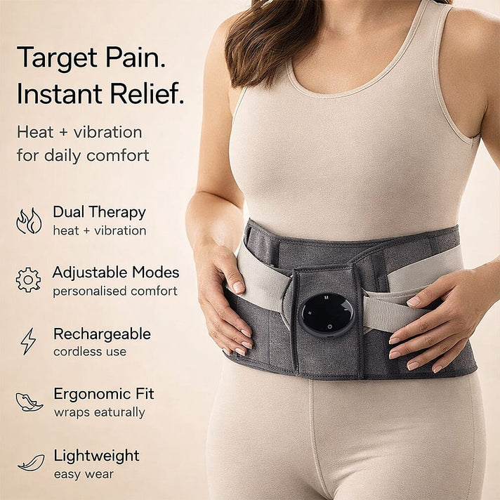 LIVMORE Rechargeable Waist Massager with Heat and Vibration Therapy - Grey 8212261 2