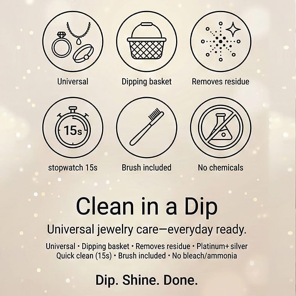THE ULTIMATE UNIVERSAL JEWELLERY CLEANER - Eco-Friendly Non Toxic Natural Diamond Shine Formula For Gold, Silver, Platinum &amp; All Gemstones (250 ml) 8215583 5