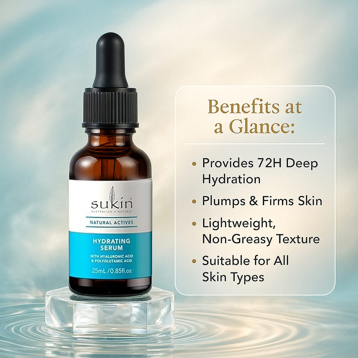 Sukin Natural Actives Hydrating Serum - With Hyaluronic Acid 8221232 1