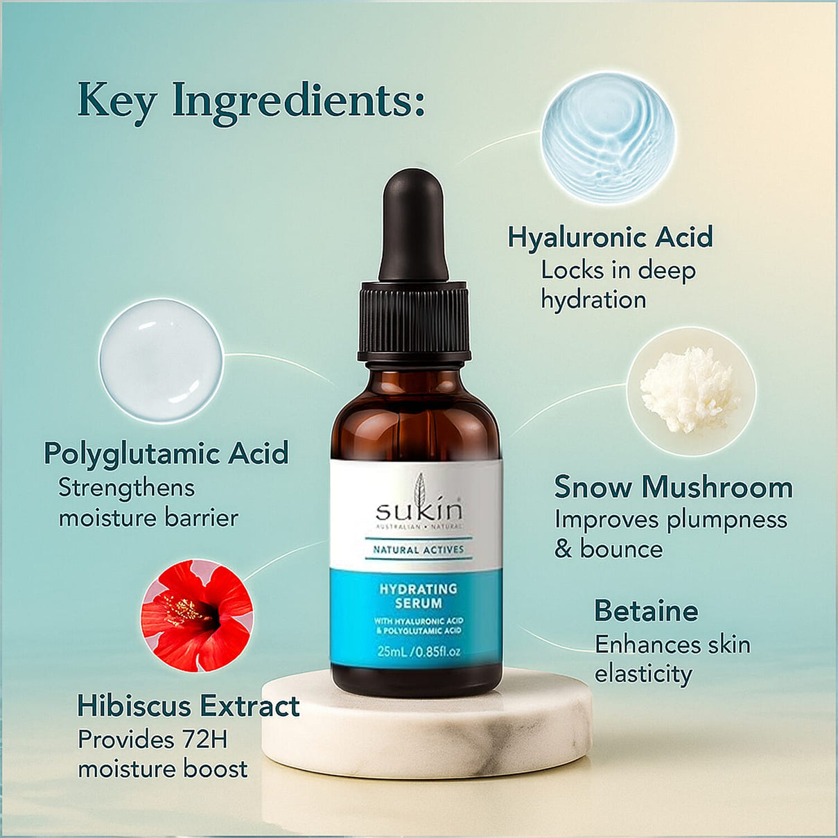 Sukin Natural Actives Hydrating Serum - With Hyaluronic Acid 8221232 2