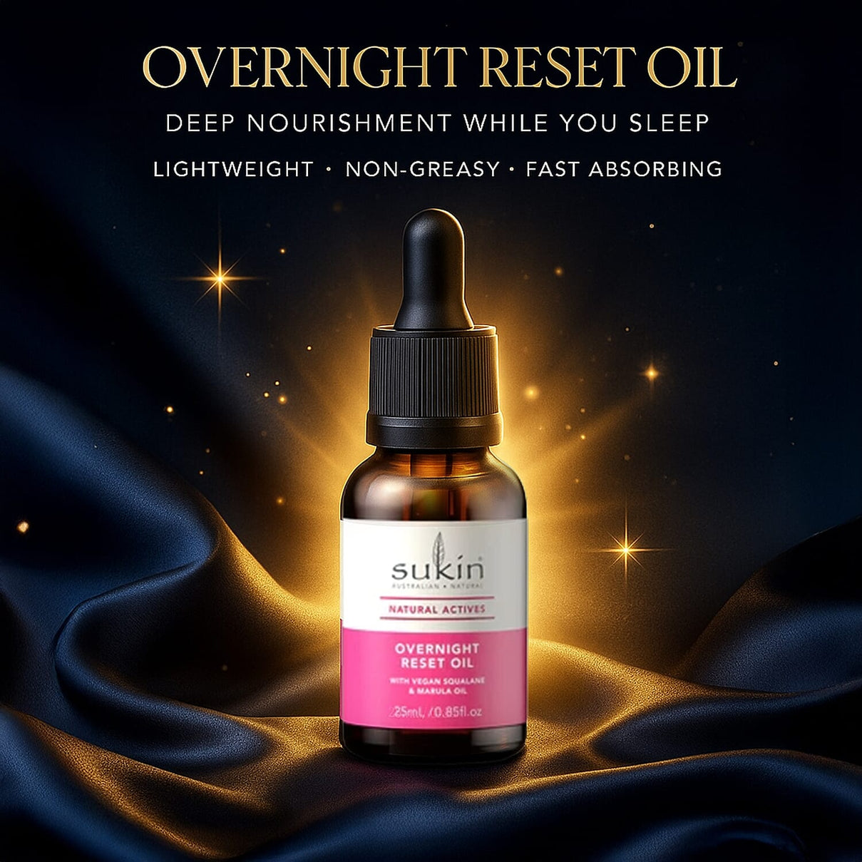 Sukin Natural Actives Overnight Reset Oil - 25ml 8221235 1