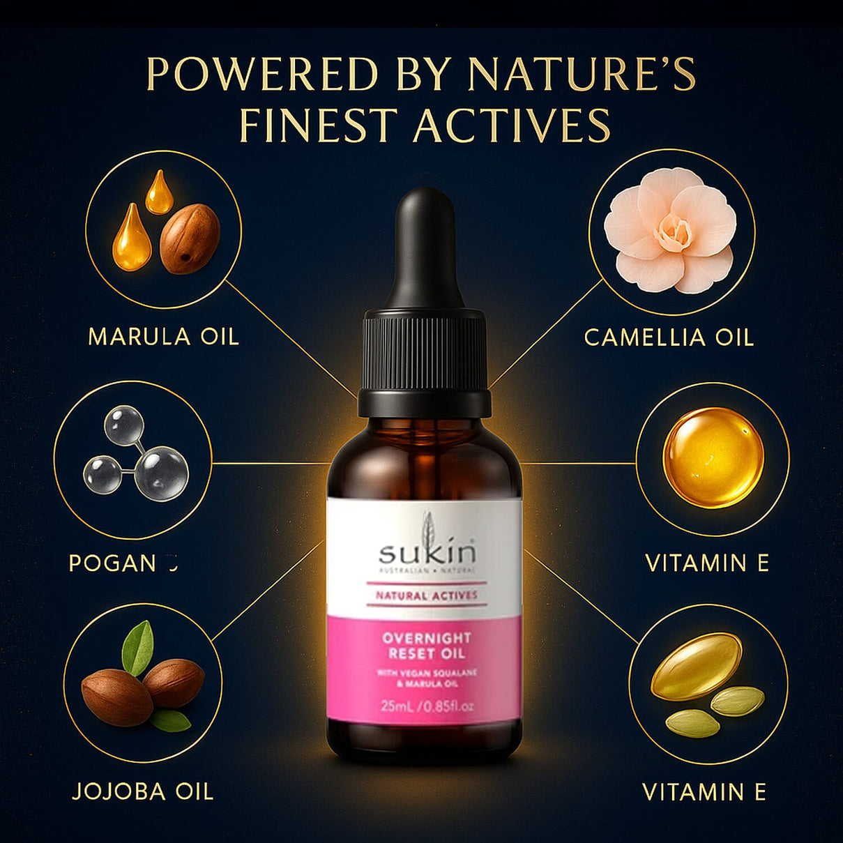 Sukin Natural Actives Overnight Reset Oil - 25ml 8221235 2