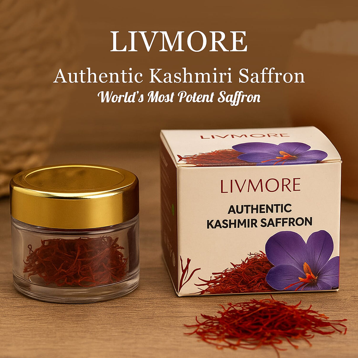 LIVMORE 100% Pure Authentic Kashmiri Saffron - 2 Grams 8225458 2