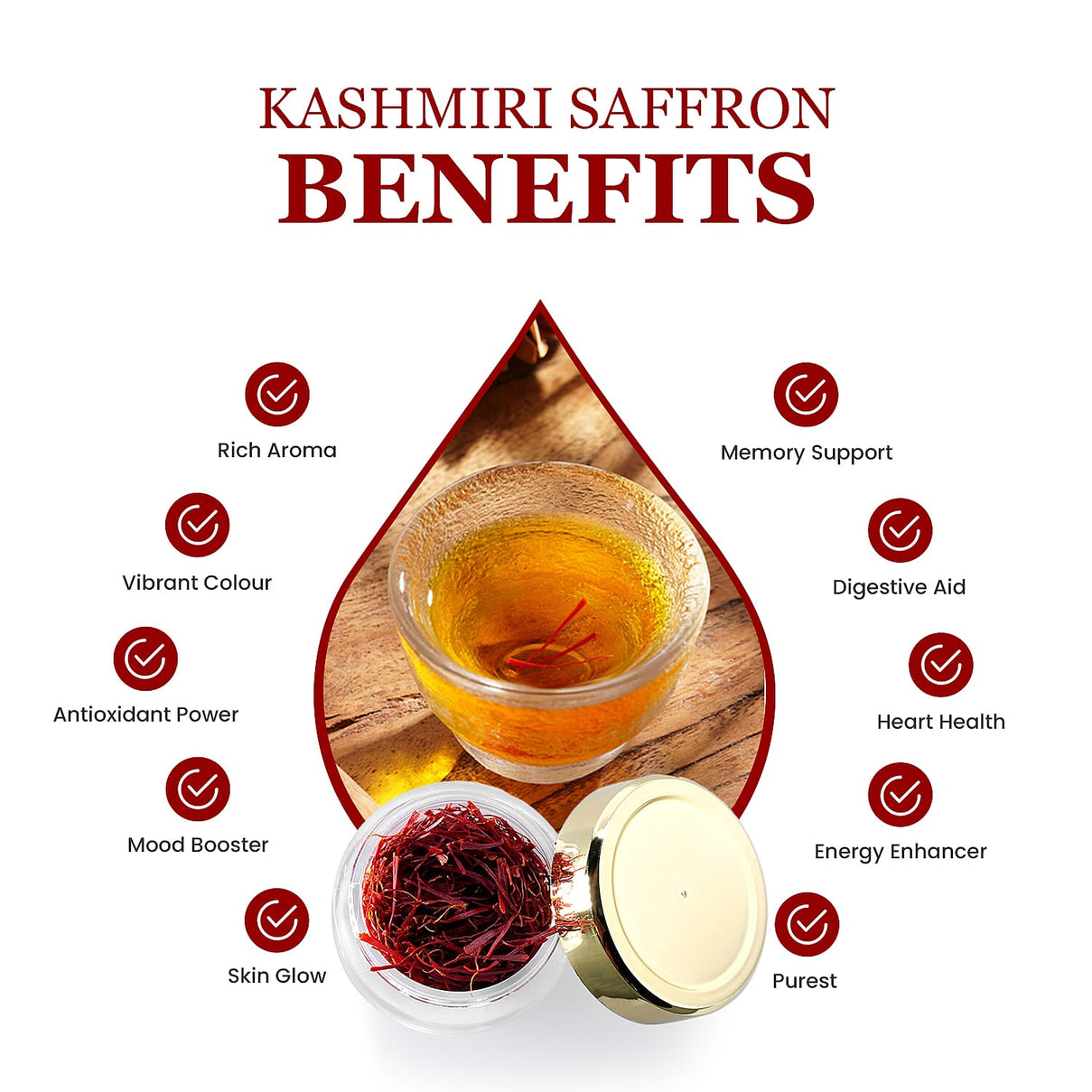 LIVMORE 100% Pure Authentic Kashmiri Saffron - 2 Grams 8225458 7