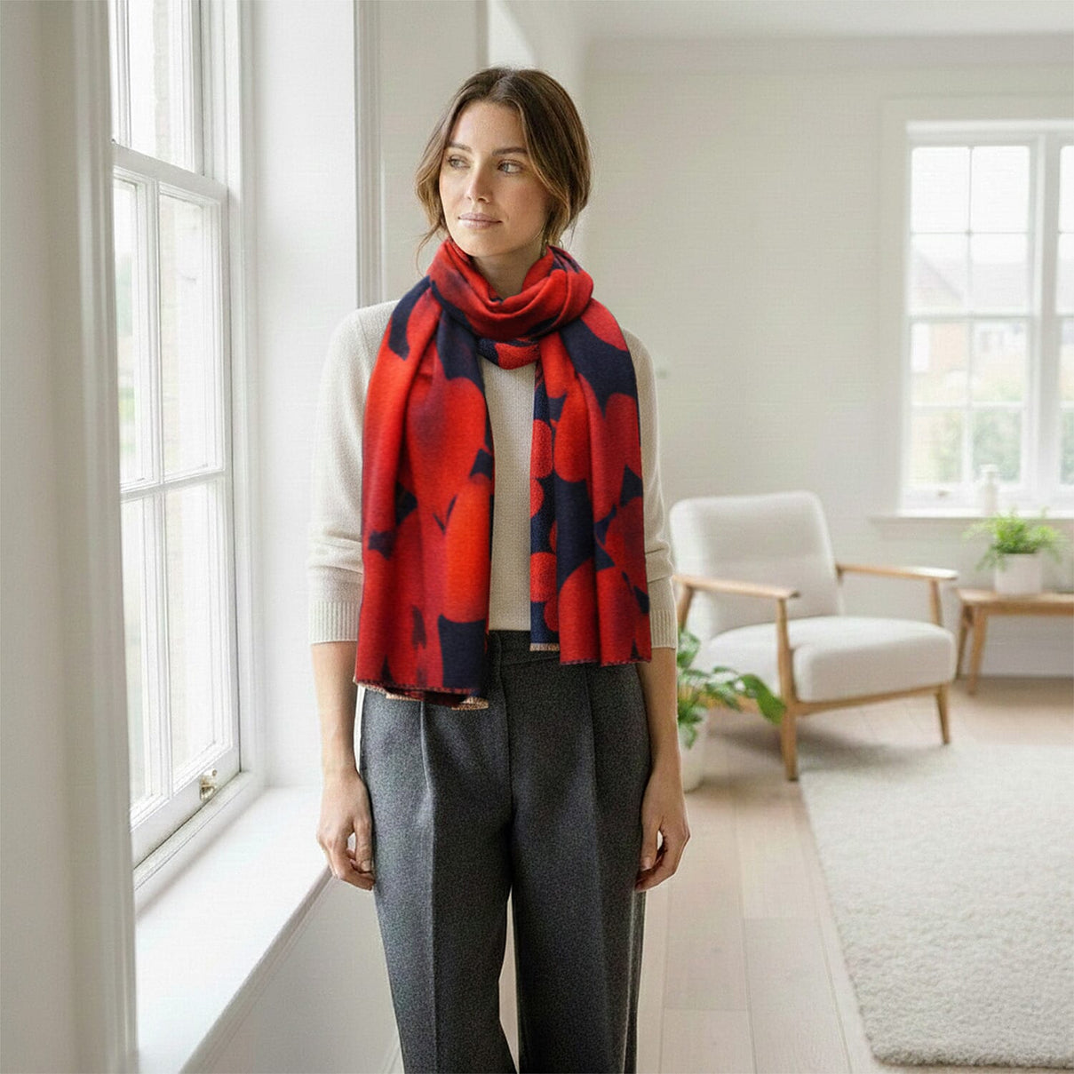 La Marey 100% Cashmere Wool Scarf (Size 195 X 70 Cm) - Navy 8232909 0