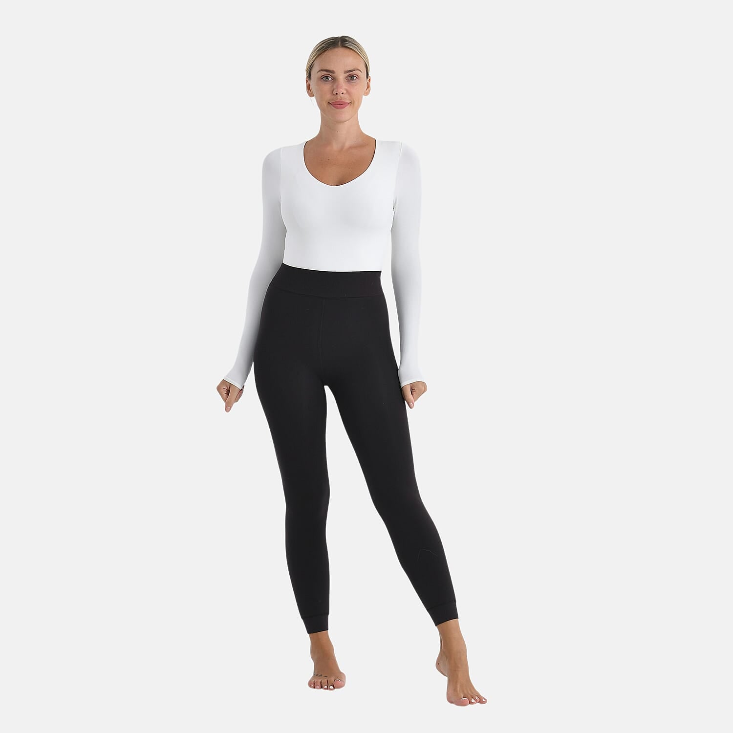 Tamsy Close Out High Waist Faux Fur Fleece Lined Plush Thermal Leggings (Size XL) - Chocolate V32518133 0