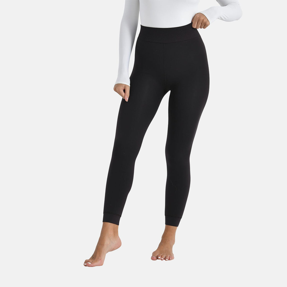 Tamsy Close Out High Waist Faux Fur Fleece Lined Plush Thermal Leggings (Size XL) - Chocolate V32518133 4