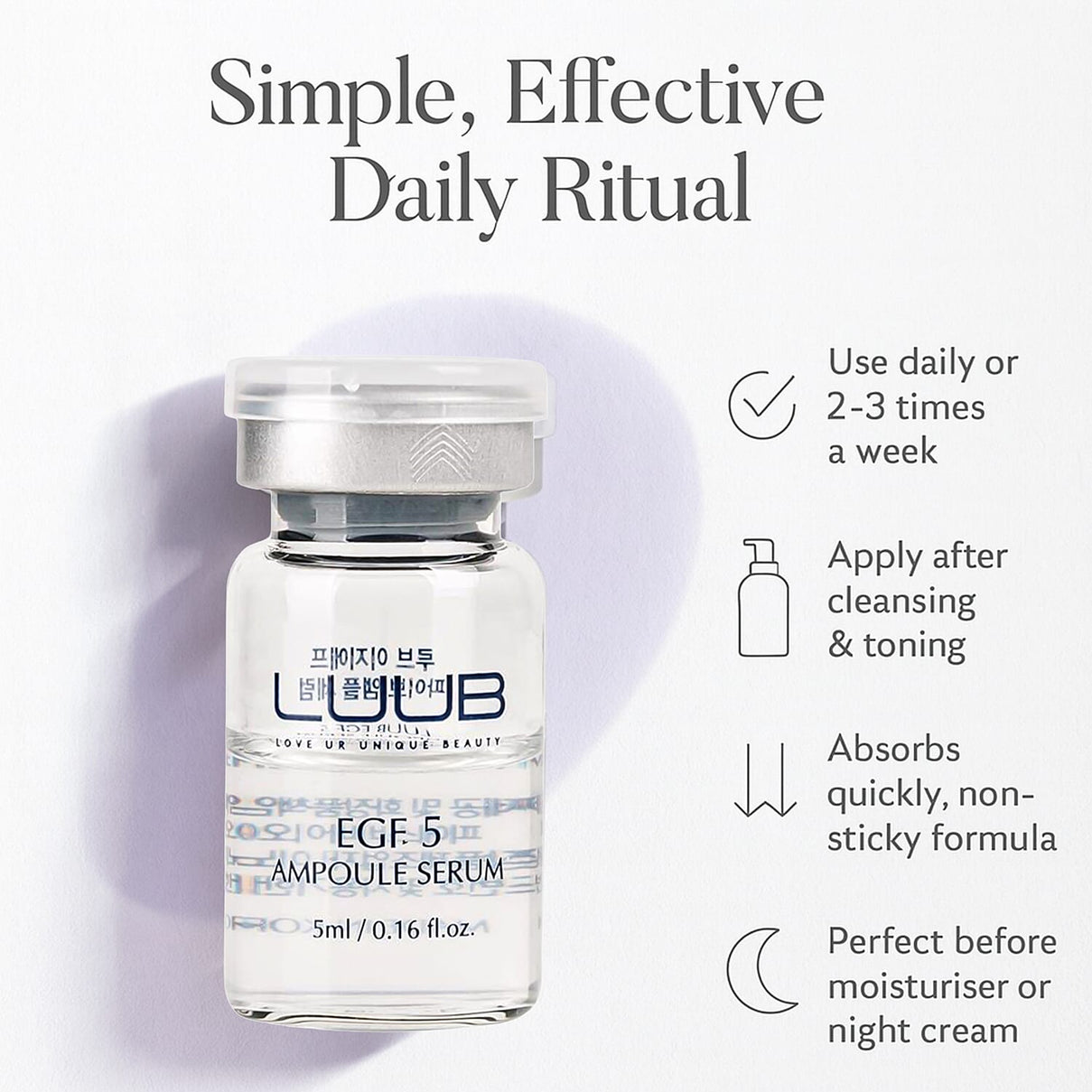 LLUB Set of 5 EGF Ampoules - 5 x 5ML 8239829 3