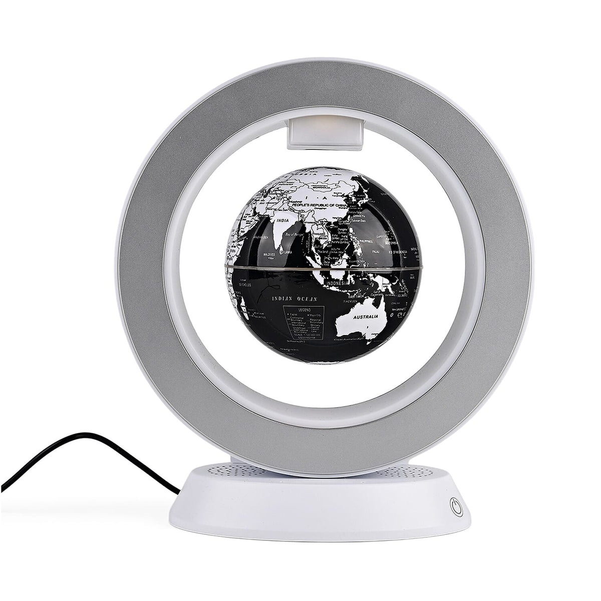 LIVMORE Magnetic Levitation Floating Earth Globe with Bluetooth Speaker - Black &amp; White 24.5x22x10cm 8242810 0
