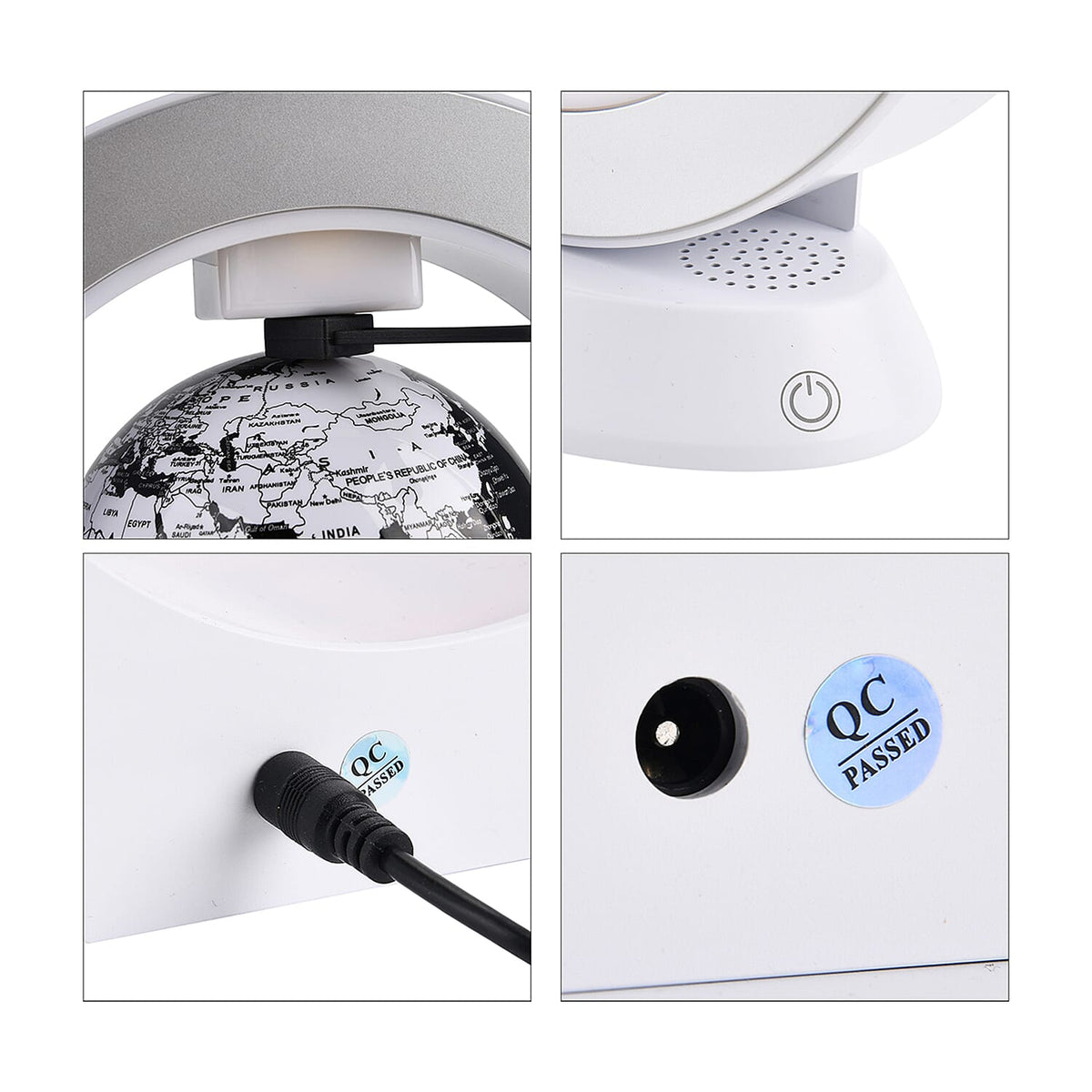 LIVMORE Magnetic Levitation Floating Earth Globe with Bluetooth Speaker - Black &amp; White 24.5x22x10cm 8242810 7