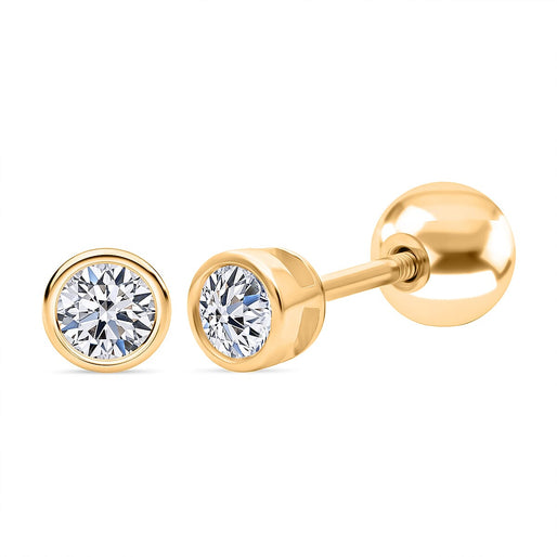 Luxuriant SI-GH Lab Grown Diamond Screw Back Earring in Rhodium Overlay Sterling Silver 0.23 Ct.