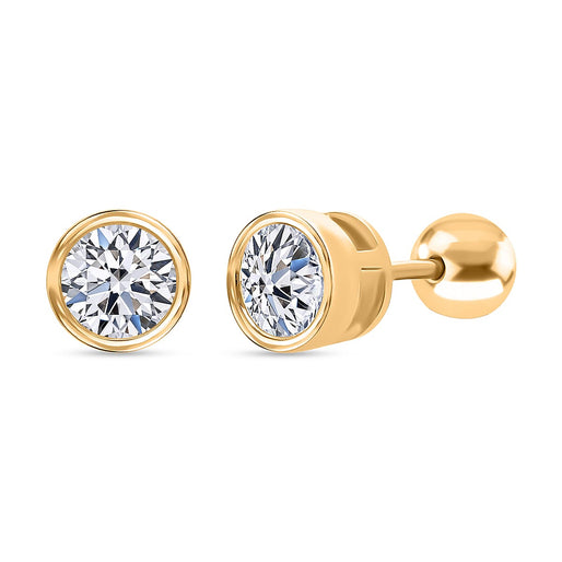 Luxuriant SI-GH Lab Grown Diamond Screw Back Earring in Rhodium Overlay Sterling Silver 0.23 Ct.