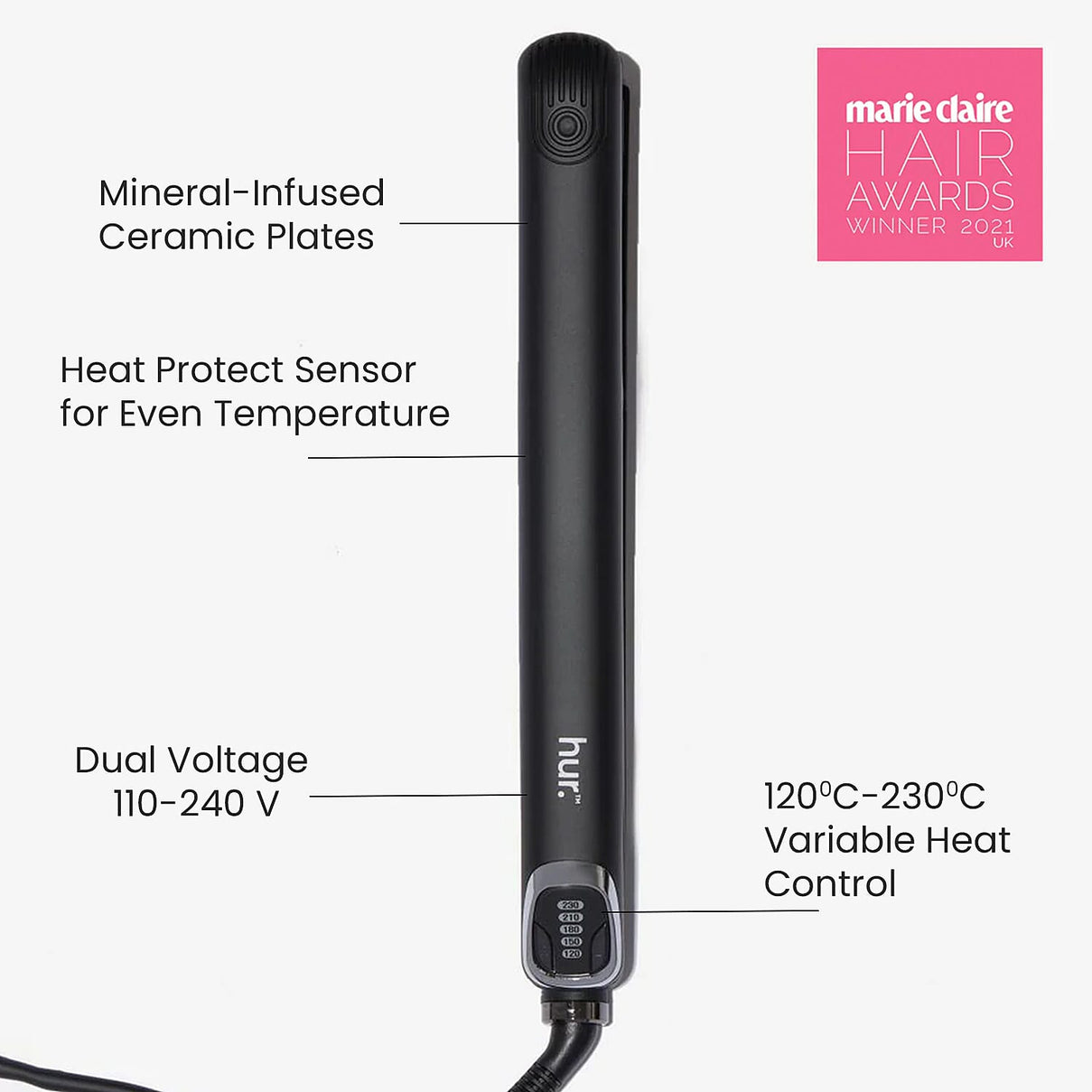 Hur.iron Classic Hair Straightener â€“ Professional Ceramic Styler 8245396 1