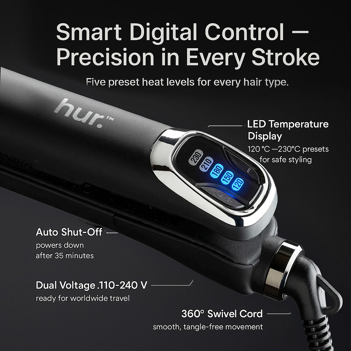 Hur.iron Classic Hair Straightener â€“ Professional Ceramic Styler 8245396 3