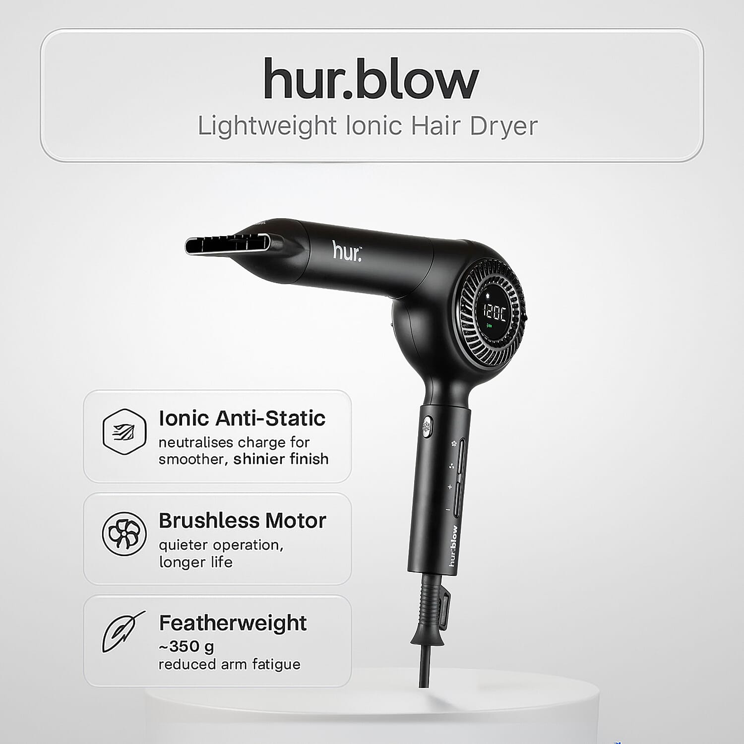 Hur.blow Professional Hair Dryer â€“ Lightweight Ionic Technology 8245419 1