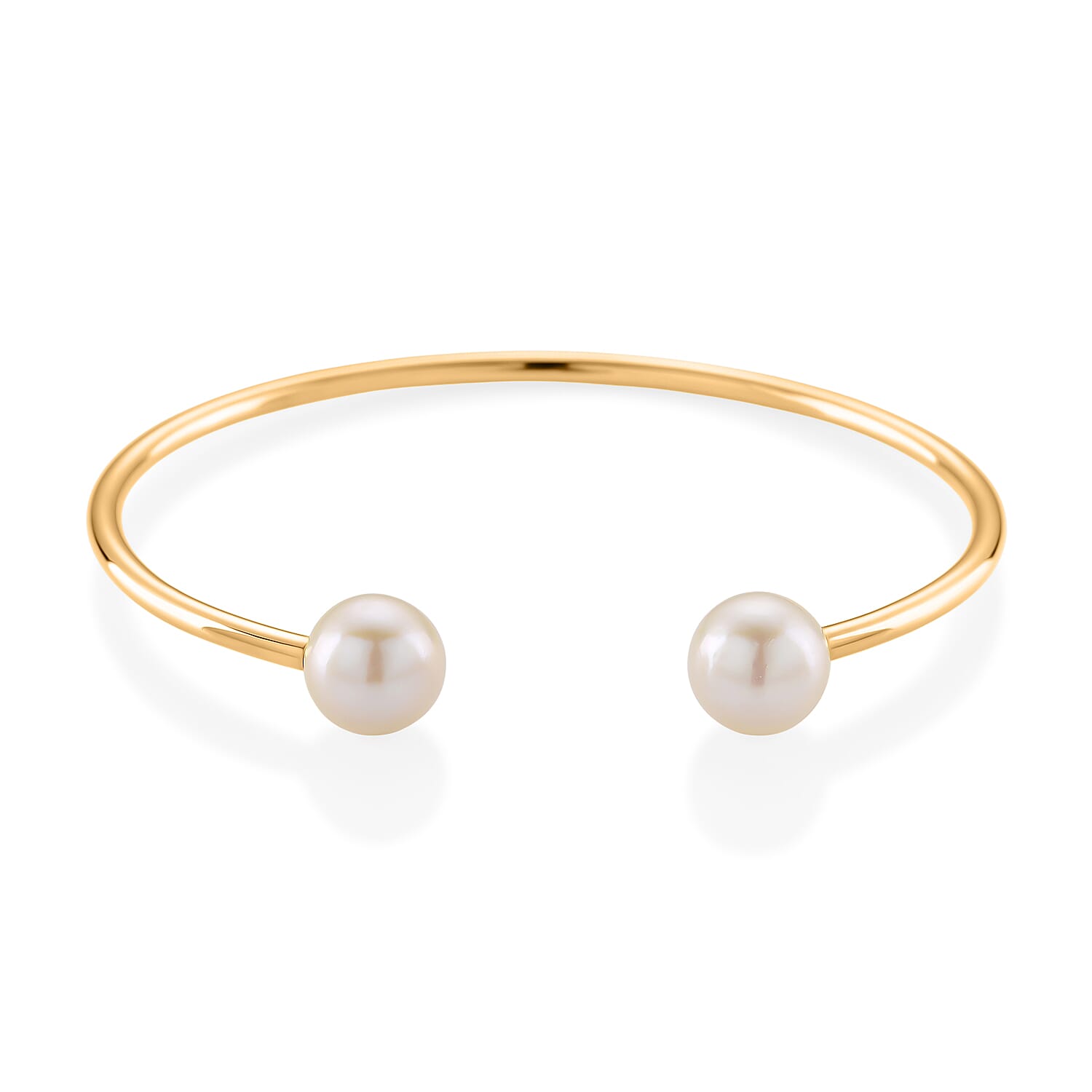 D'Joy White Edison Pearl Cuff Bangle (Size - 7) in 18K Yellow Gold Vermeil Sterling Silver 16.30 Ct. 8249660 0