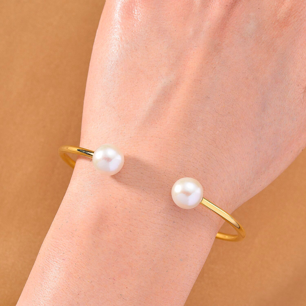 D'Joy White Edison Pearl Cuff Bangle (Size - 7) in 18K Yellow Gold Vermeil Sterling Silver 16.30 Ct. 8249660 3