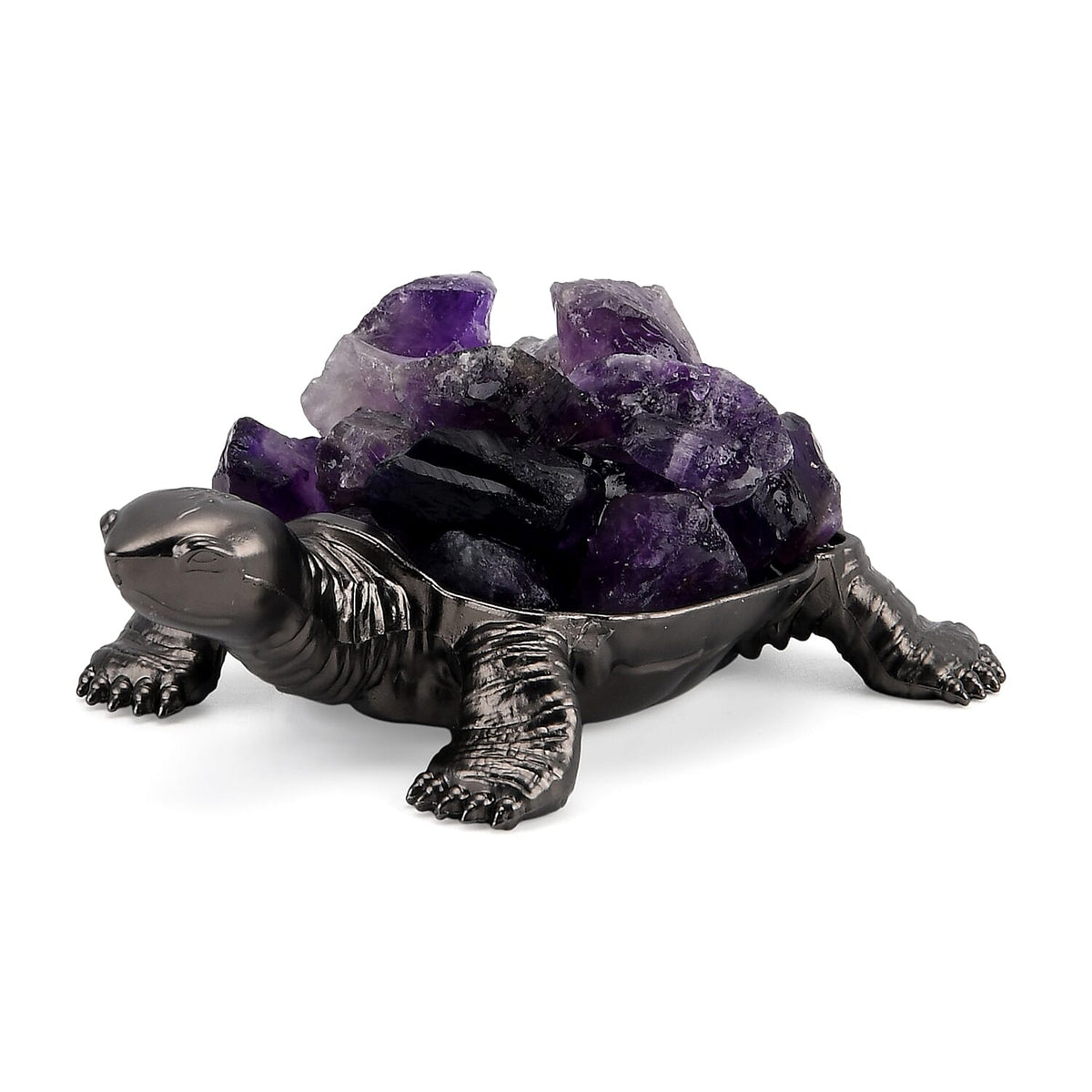 2-Piece  Amethyst Crystal Turtle with Matching Bracelet - Purple V32531351 3