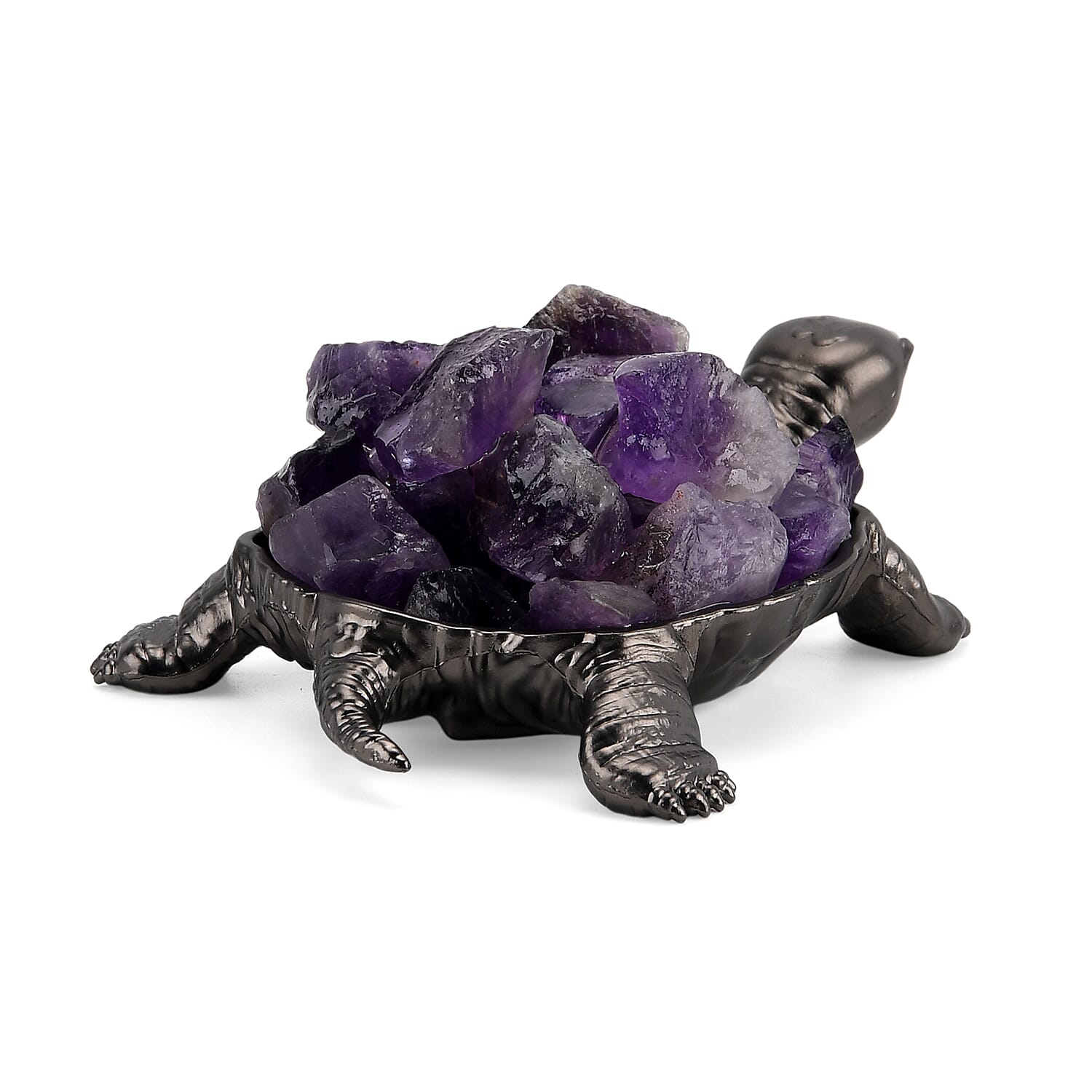 2-Piece  Amethyst Crystal Turtle with Matching Bracelet - Purple V32531351 5