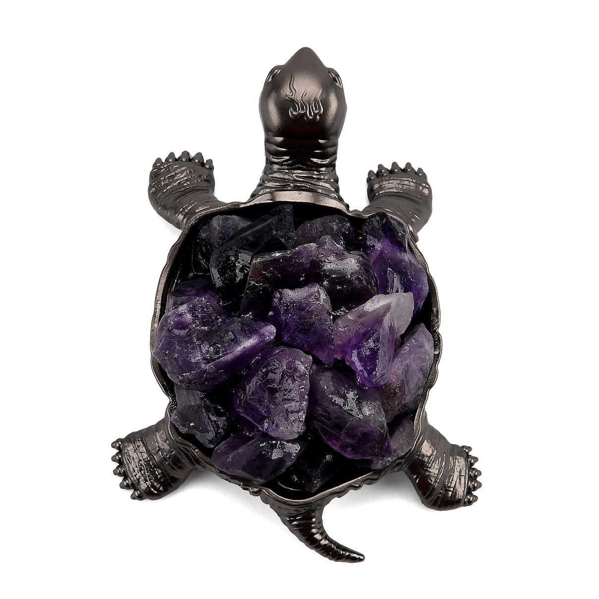 2-Piece  Amethyst Crystal Turtle with Matching Bracelet - Purple V32531351 6