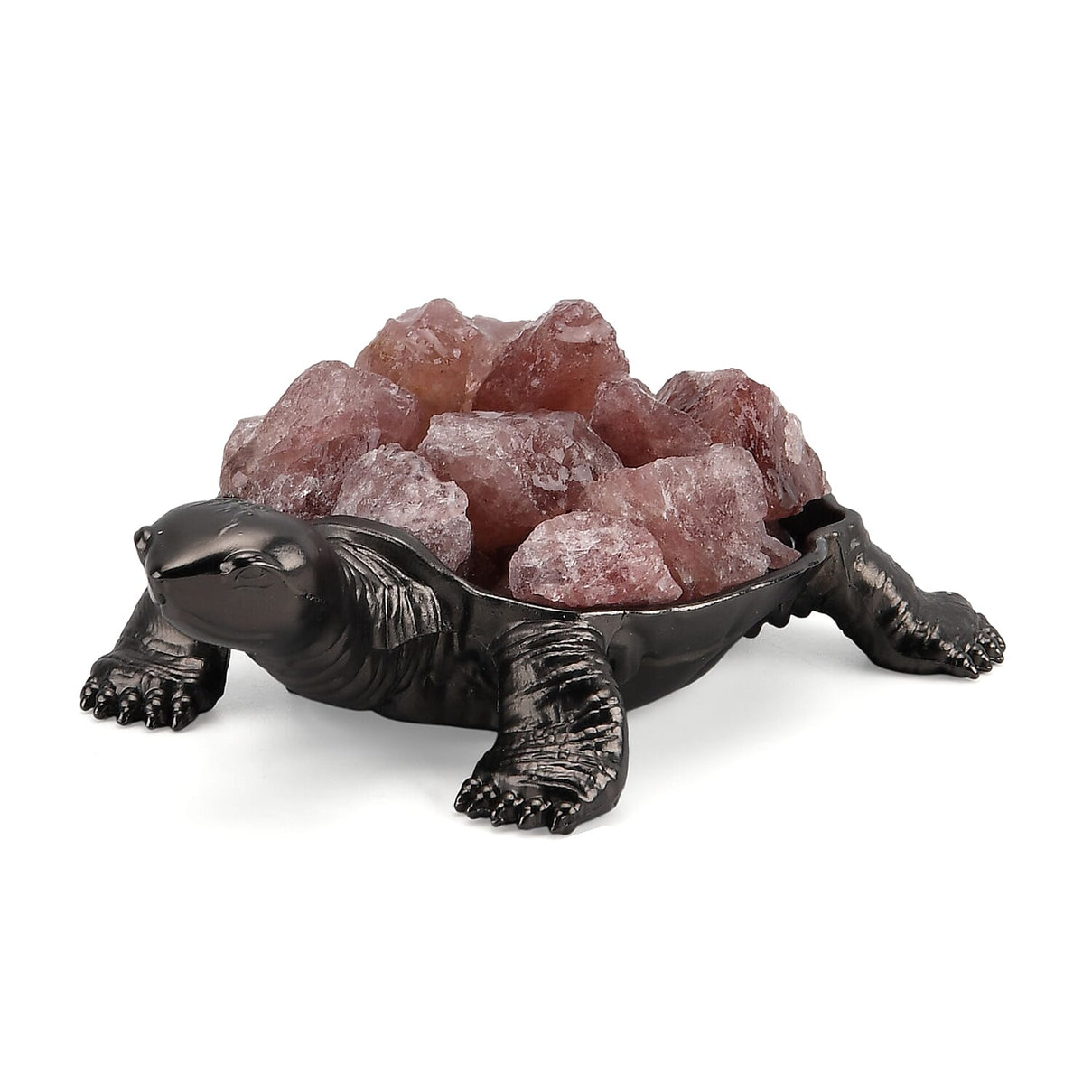 2-Piece  Strawberry Quartz Crystal Turtle with Matching Bracelet - Rose Red V32359558 3