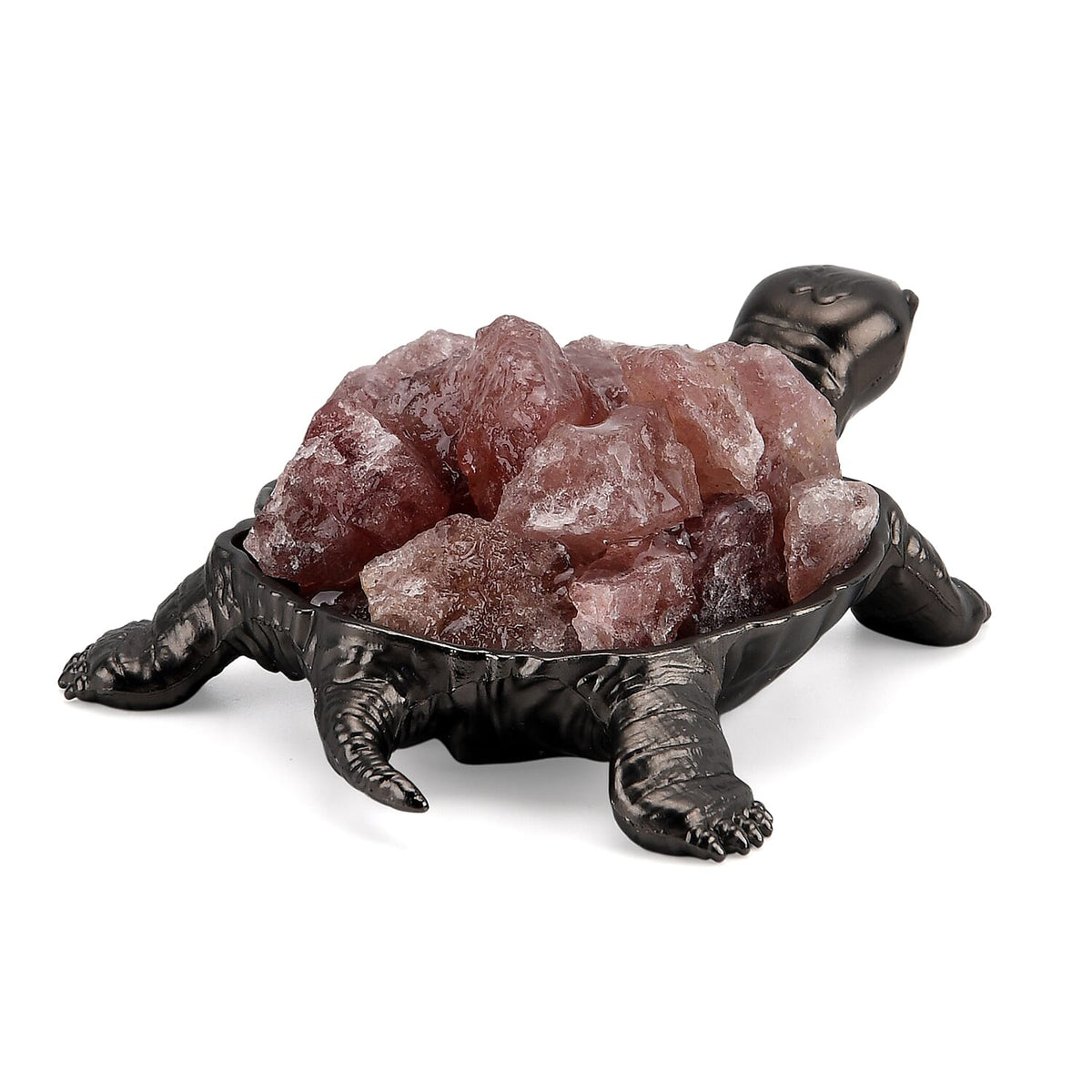 2-Piece  Strawberry Quartz Crystal Turtle with Matching Bracelet - Rose Red V32512354 5