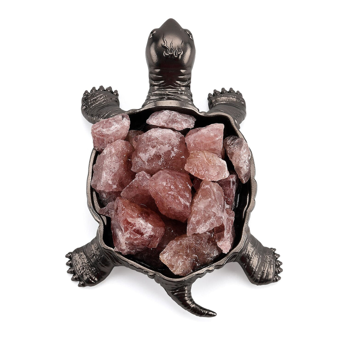 2-Piece  Strawberry Quartz Crystal Turtle with Matching Bracelet - Rose Red V32512354 6