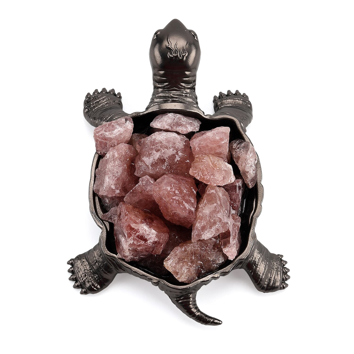 2-Piece  Strawberry Quartz Crystal Turtle with Matching Bracelet - Rose Red V32512354 6