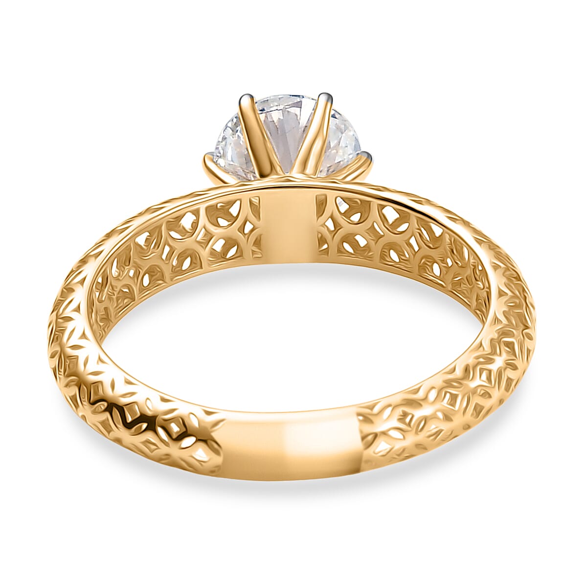 LUXURIANT 1 Ct. Lab Grown Diamond Solitaire Ring in 9K Yellow Gold SGL Certified (SI-GH) 8250726 5
