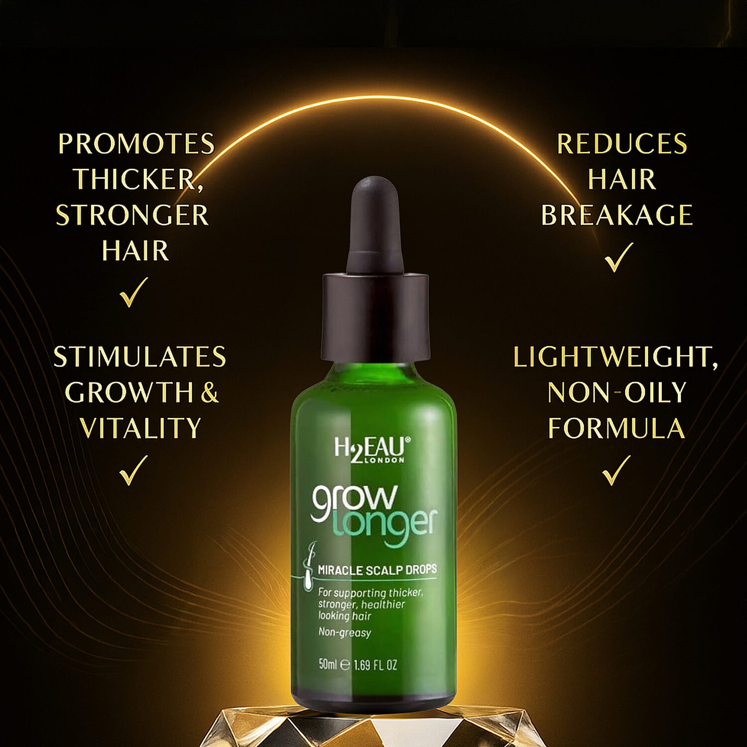 H2EAU London Grow Longer Miracle Scalp Drops - 50ml 8253435 3
