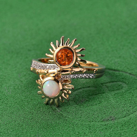 GP Celestial Dream Collection - Ethiopian Opal &amp; Multi Gemstones Ring in 18K Vermeil Yellow Gold Plated Sterling Silver 8253786 2