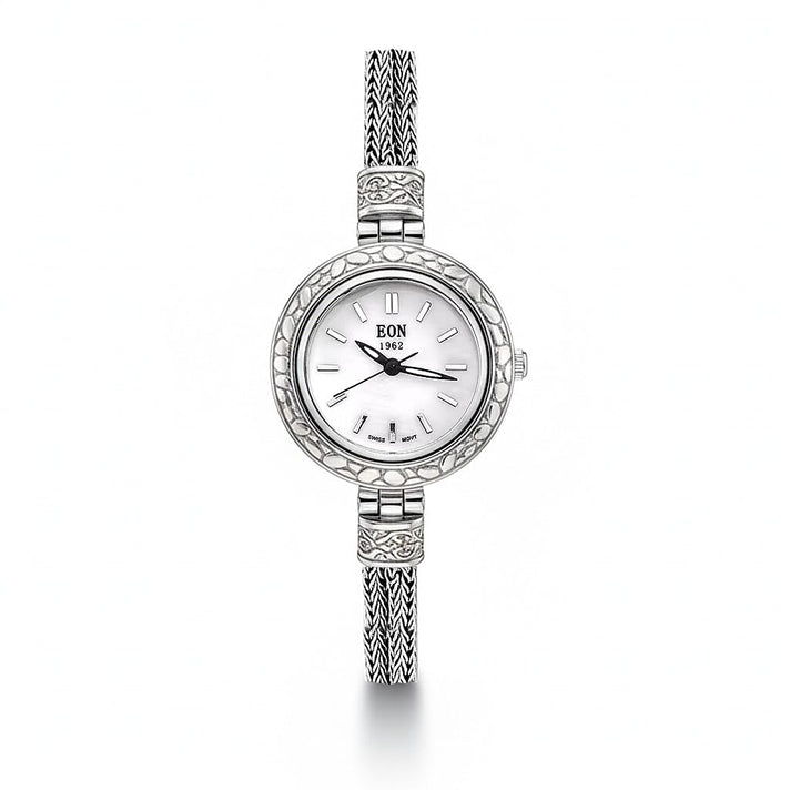 Royal Bali Collection - Sterling Silver Round Swiss Movement Dial Tulangnaga Chain Bracelet Watch (Size 6.5) Silver Wt. 18.00 Gms V32742488 1