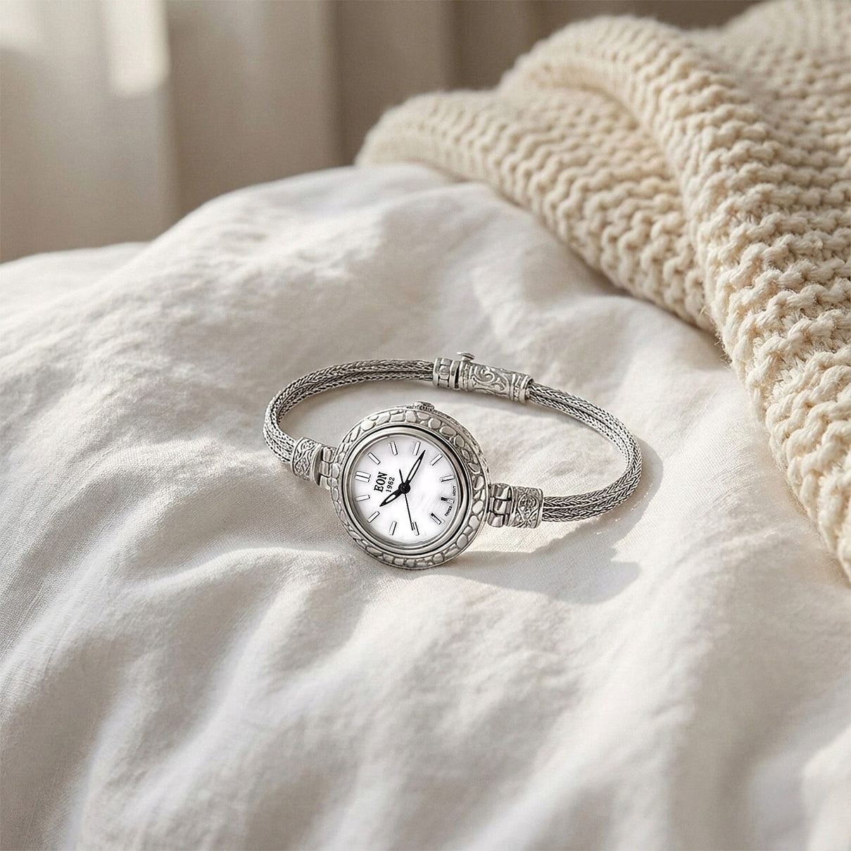Royal Bali Collection - Sterling Silver Round Swiss Movement Dial Tulangnaga Chain Bracelet Watch (Size 6.5) Silver Wt. 18.00 Gms 8261265 1