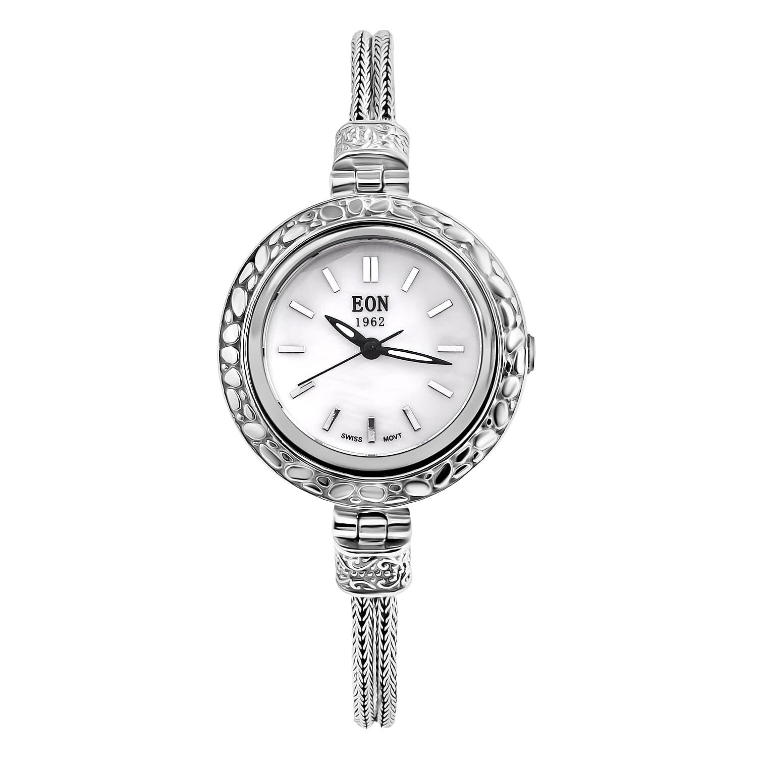 Royal Bali Collection - Sterling Silver Round Swiss Movement Dial Tulangnaga Chain Bracelet Watch (Size 7.5) Silver Wt. 18.03 Gms V32521611 0