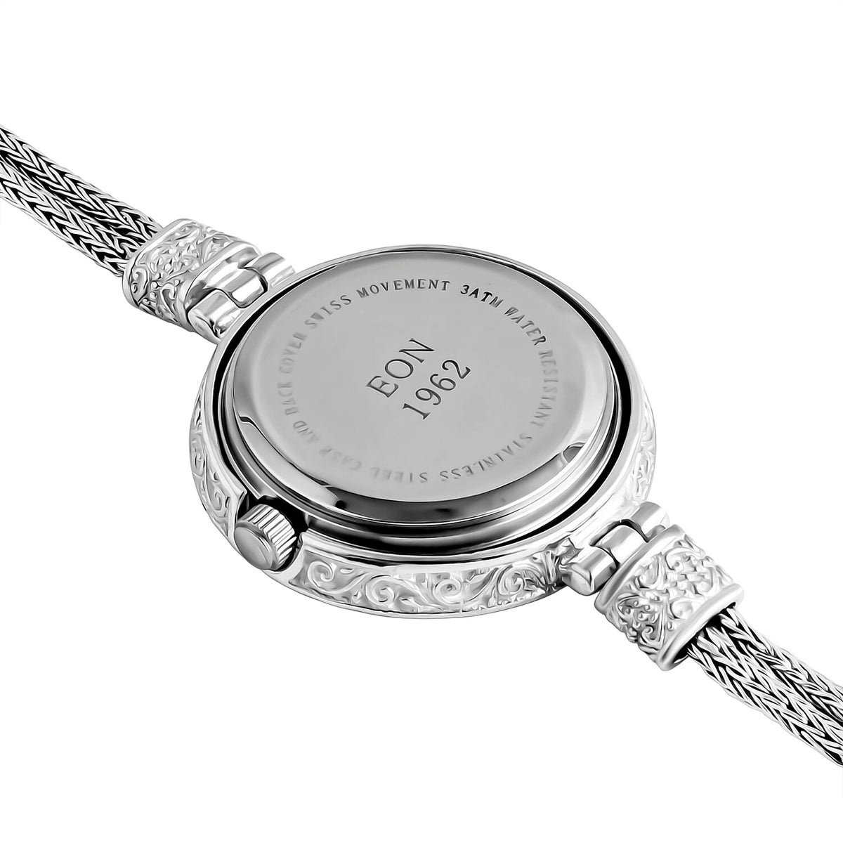 Royal Bali Collection - Sterling Silver Round Swiss Movement Dial Tulangnaga Chain Bracelet Watch (Size 7.5) Silver Wt. 18.03 Gms V32521611 5