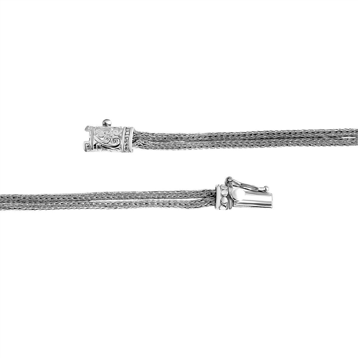 Royal Bali Collection - Sterling Silver Round Swiss Movement Dial Tulangnaga Chain Bracelet Watch (Size 7.5) Silver Wt. 18.03 Gms V32521611 6