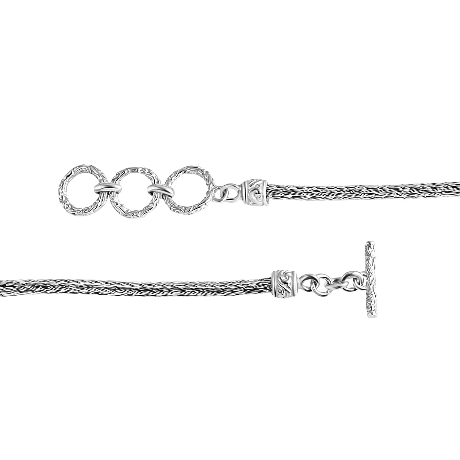 Bali Legacy Sterling Silver Dragon Bracelet (Size 7 + 1 Ext) with T-Bar Clasp 8261320 4
